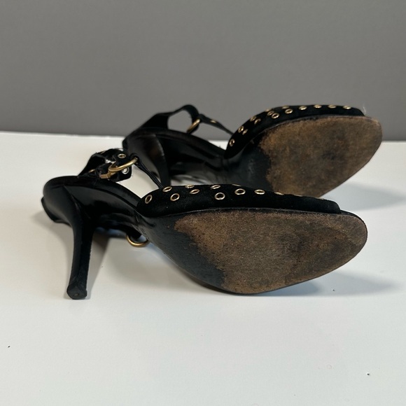 Gucci Black High-Heeled Mules with Studded Straps - Picture 8 of 10